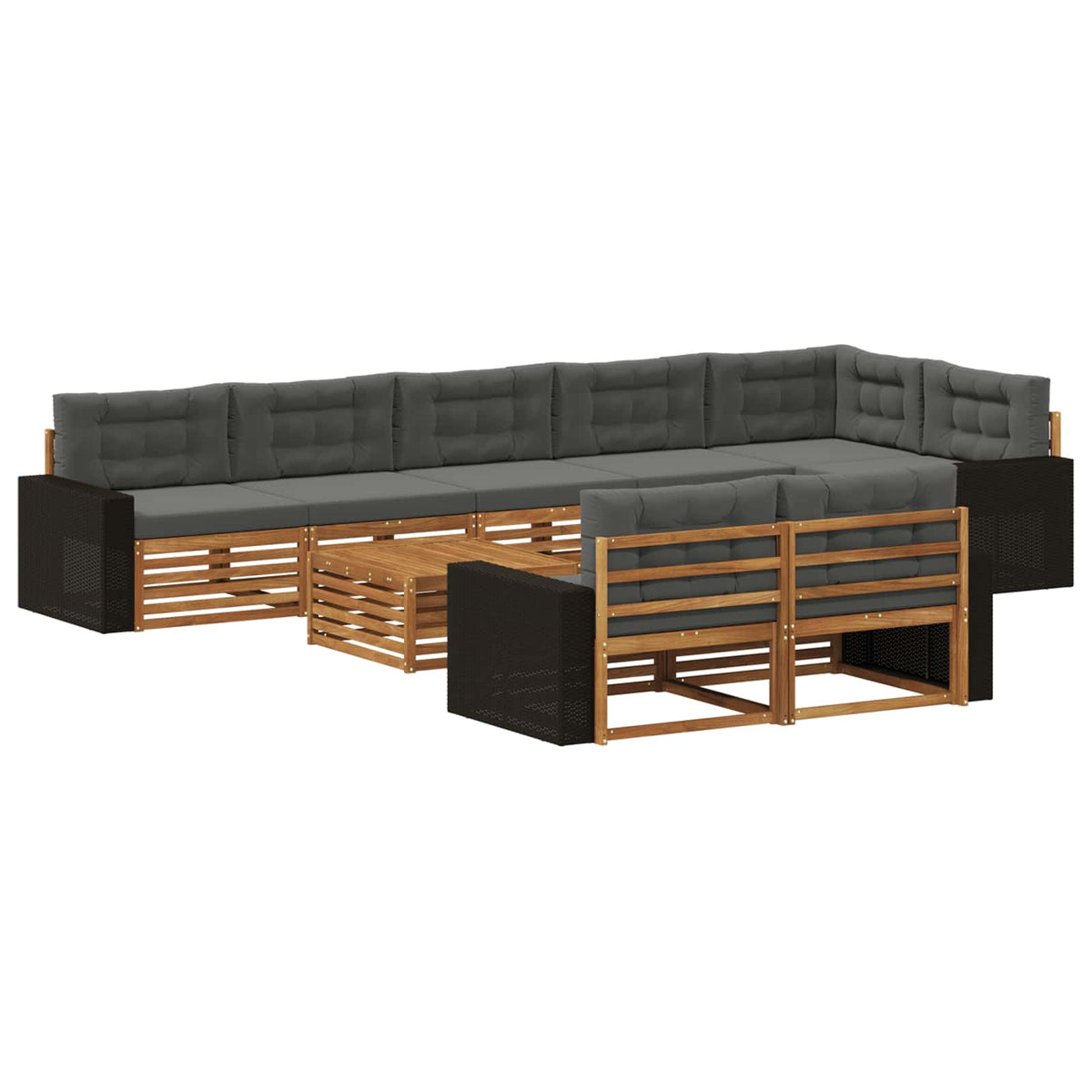 Set vanjskih sofa s jastukom 9 pcs