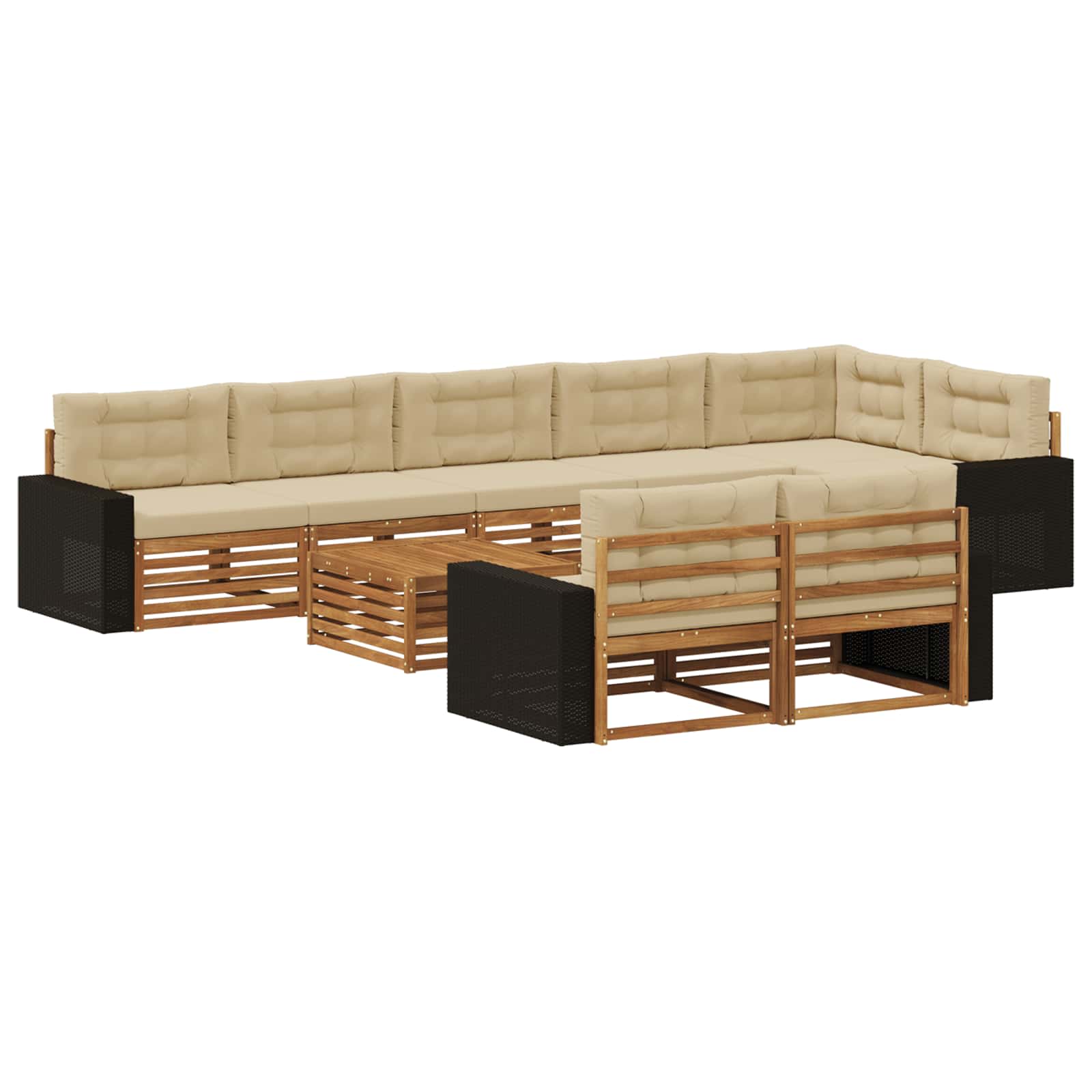 Set vanjskih sofa s jastukom 9 pcs