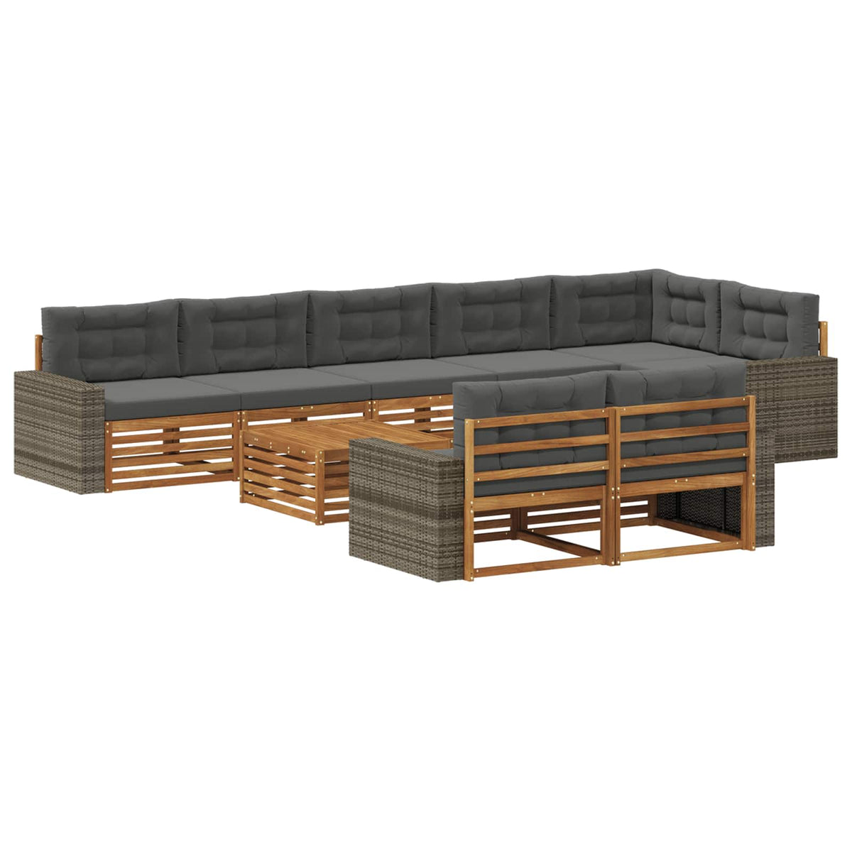 Set vanjskih sofa s jastukom 9 pcs