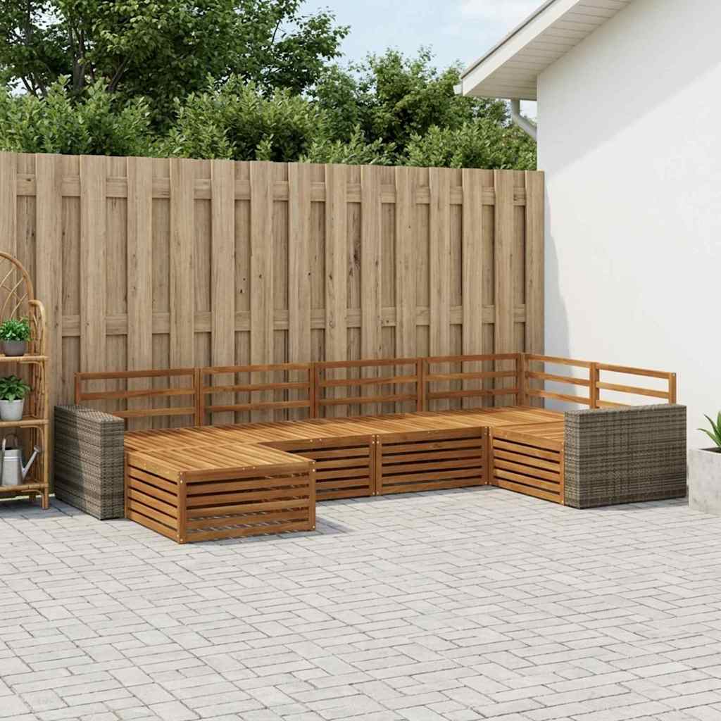 Set vanjskih sofa 6 kom. Prirodna
