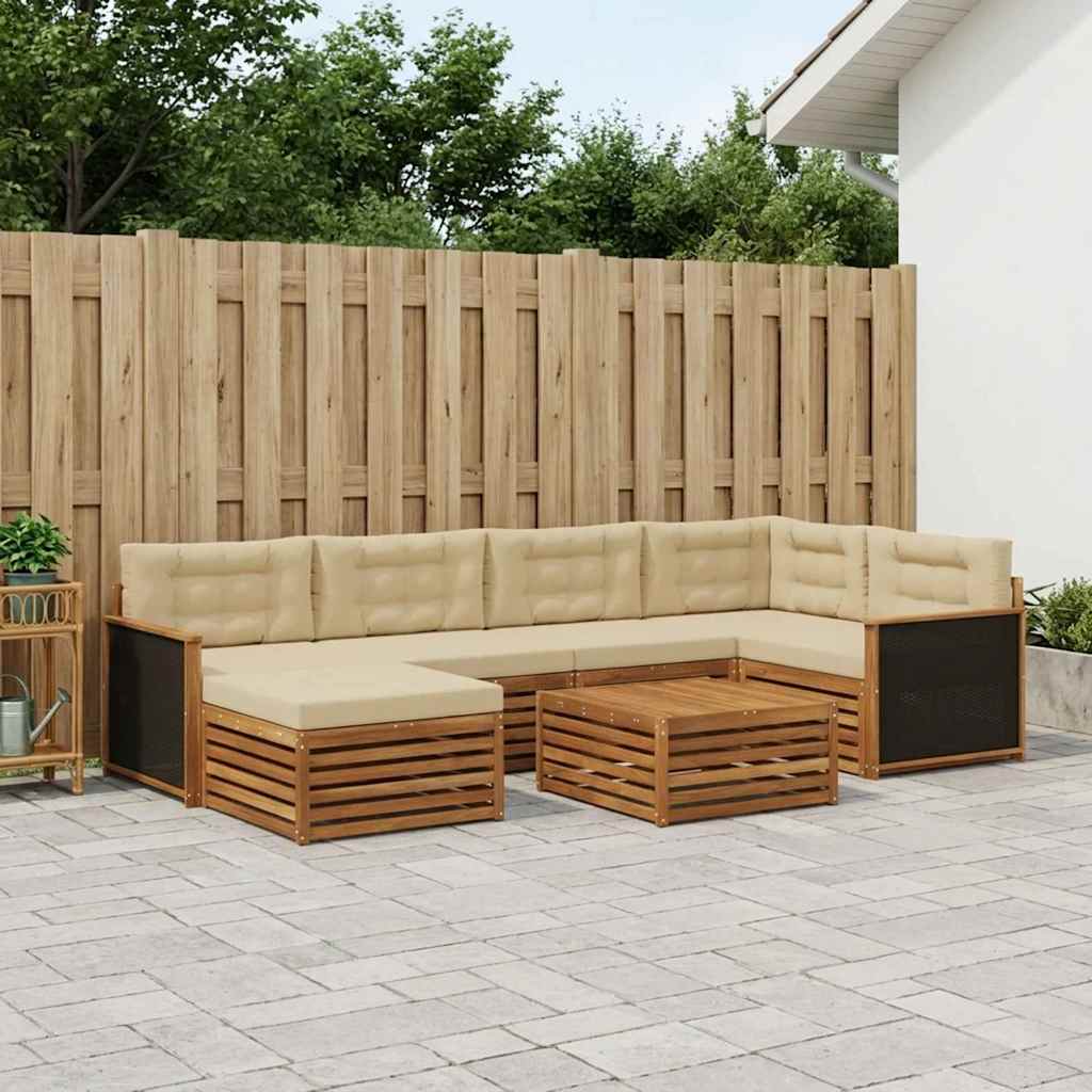 Set vanjskih sofa 7 kom. Prirodna i bež