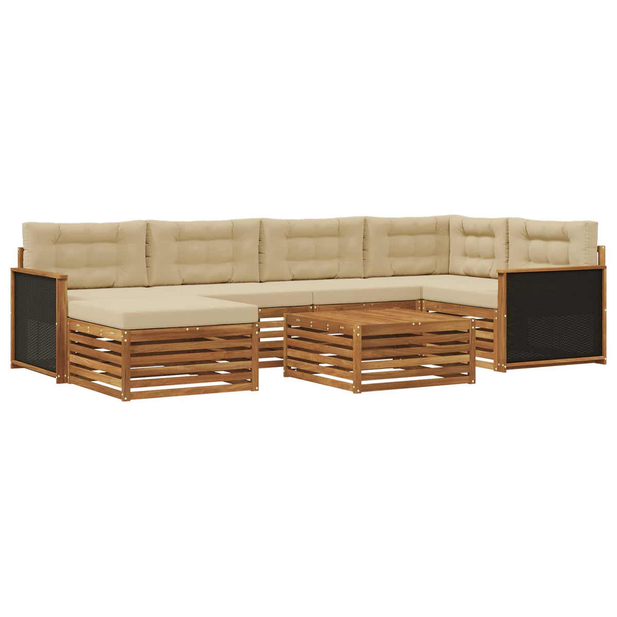 Set vanjskih sofa 7 kom. Prirodna i bež