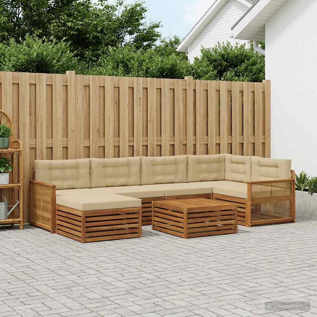 Set vanjskih sofa 7 kom. Prirodna i bež