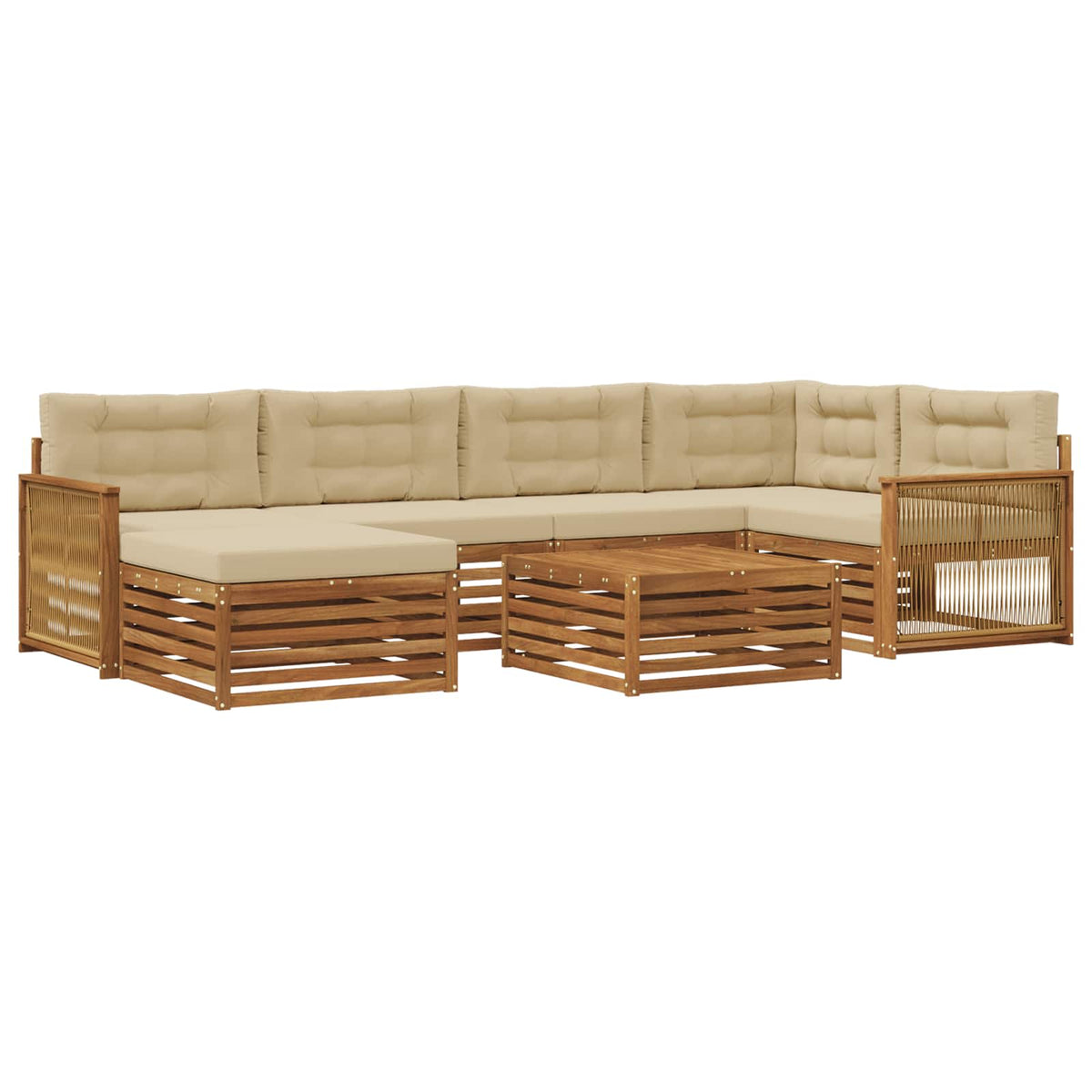 Set vanjskih sofa 7 kom. Prirodna i bež