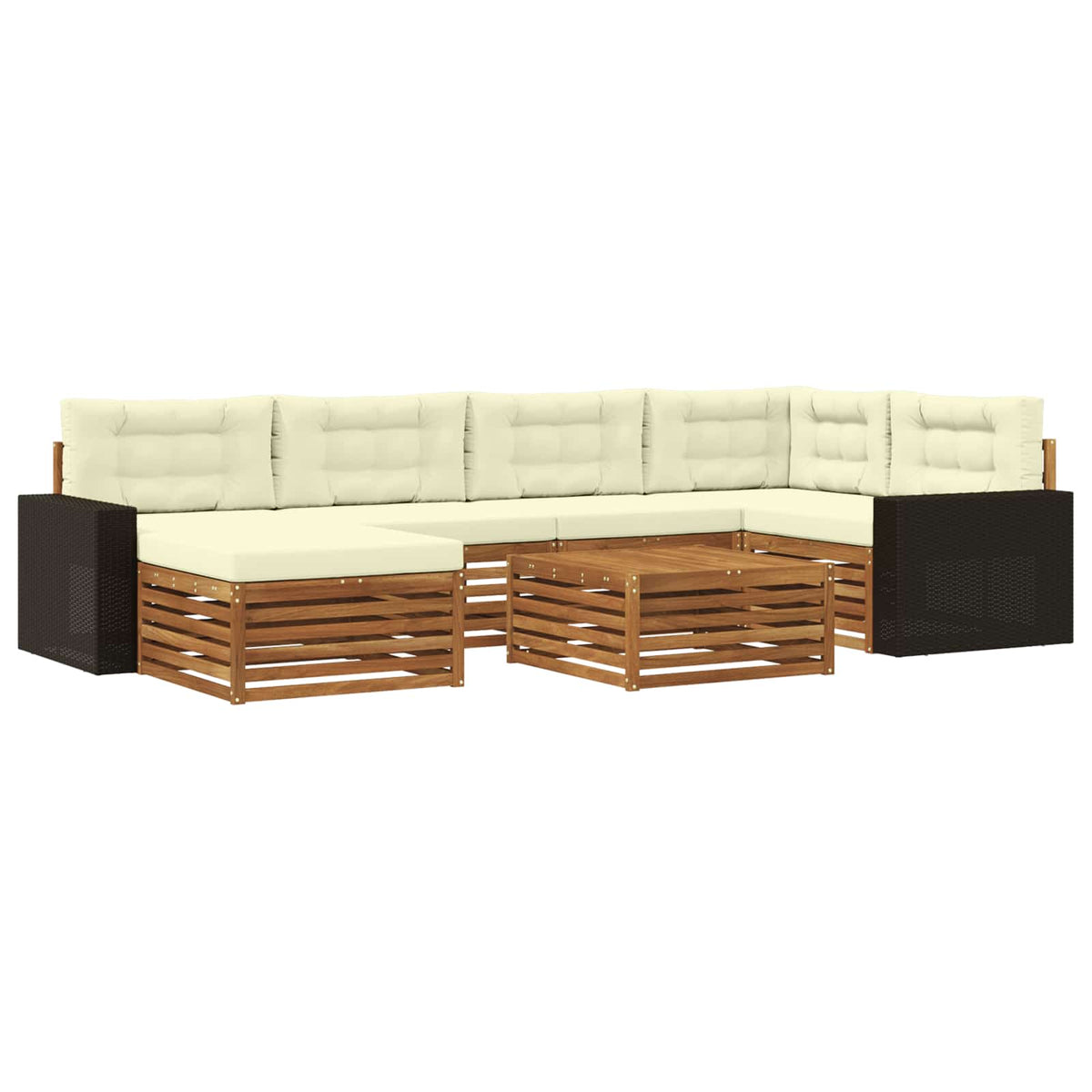 Set vanjskih sofa 7 kom. Prirodna i krem