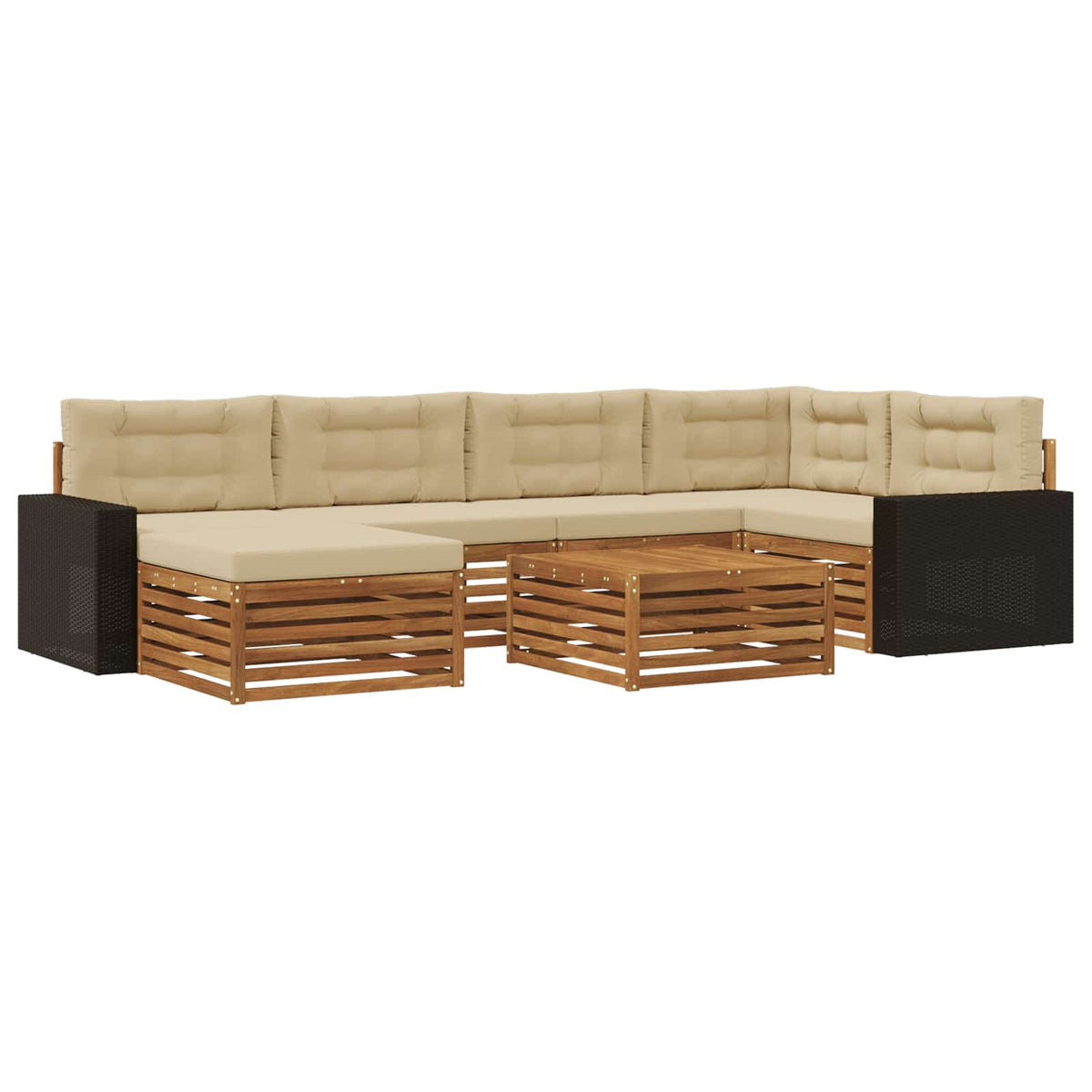 Set vanjskih sofa 7 kom. Prirodna i bež