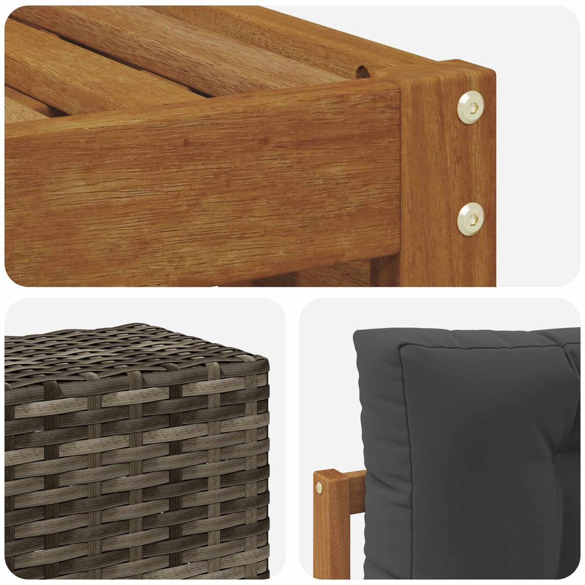 Set vanjskih sofa 7 kom. Prirodna i antracit
