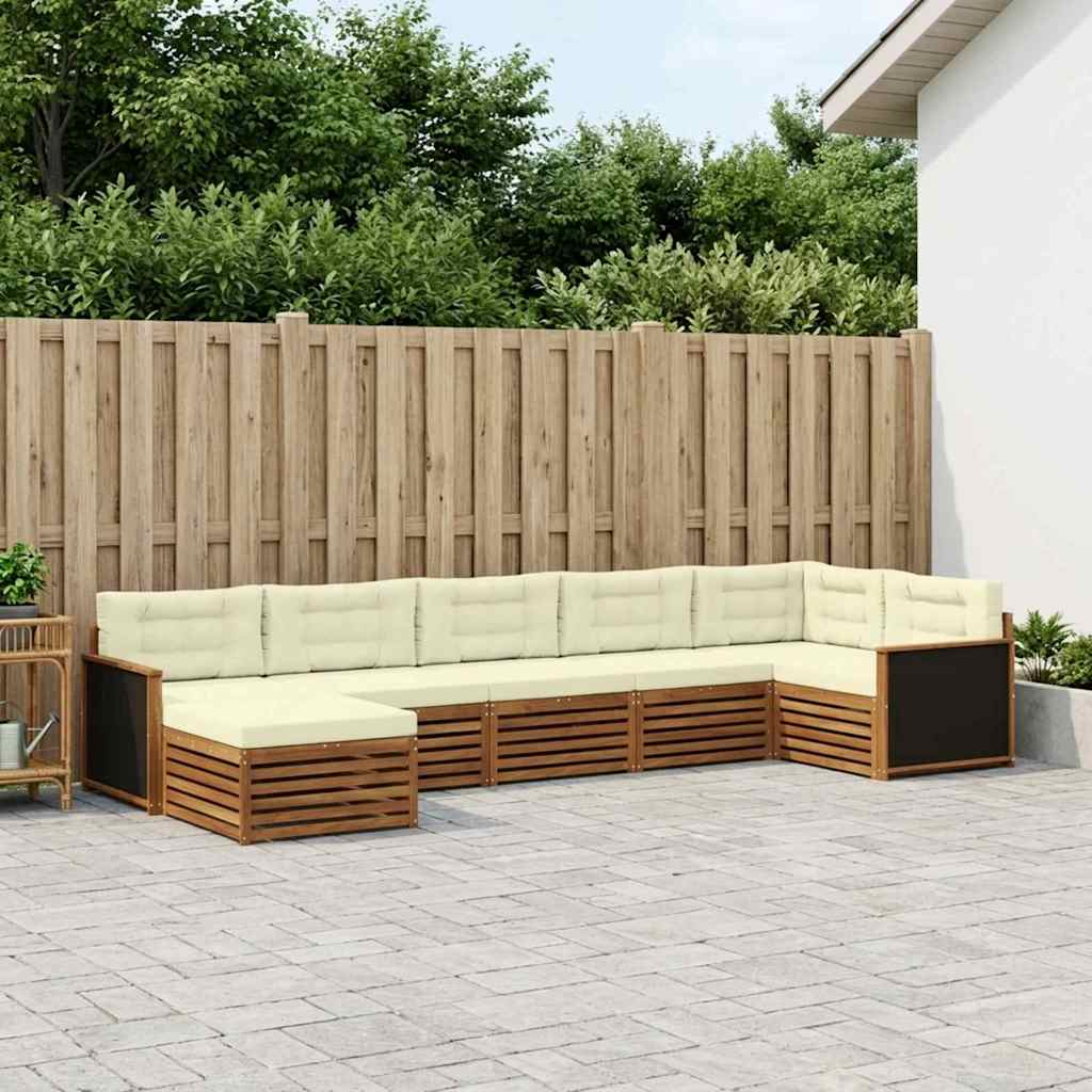 Set vanjskih sofa 7 kom. Prirodna i krem