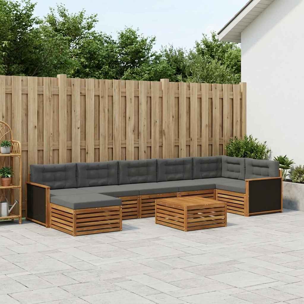 Set vanjskih sofa 8 kom. Prirodna i antracit