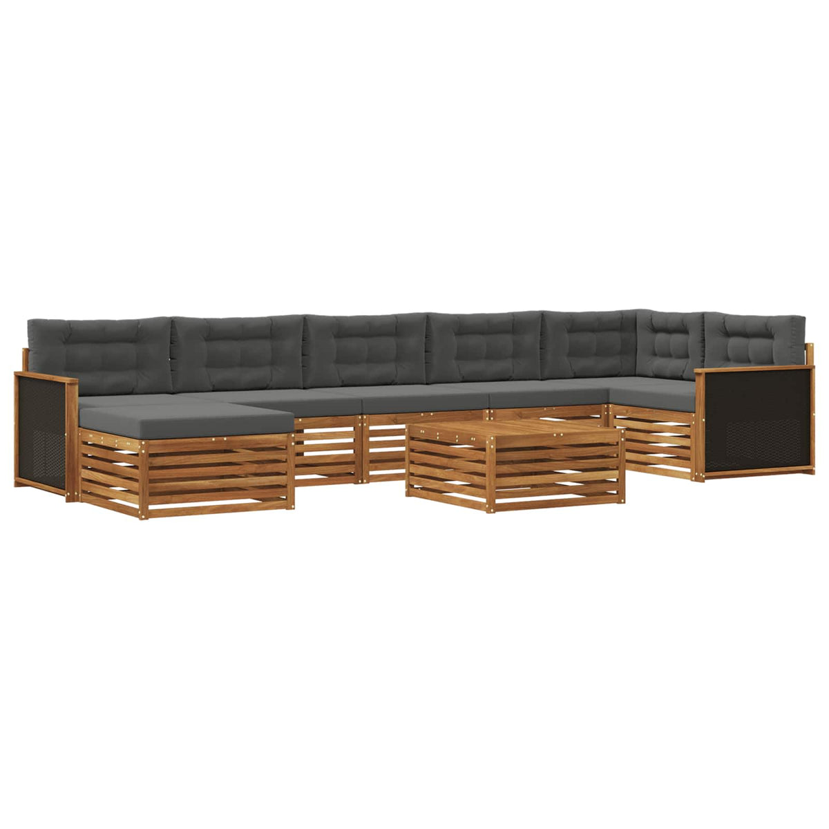 Set vanjskih sofa 8 kom. Prirodna i antracit
