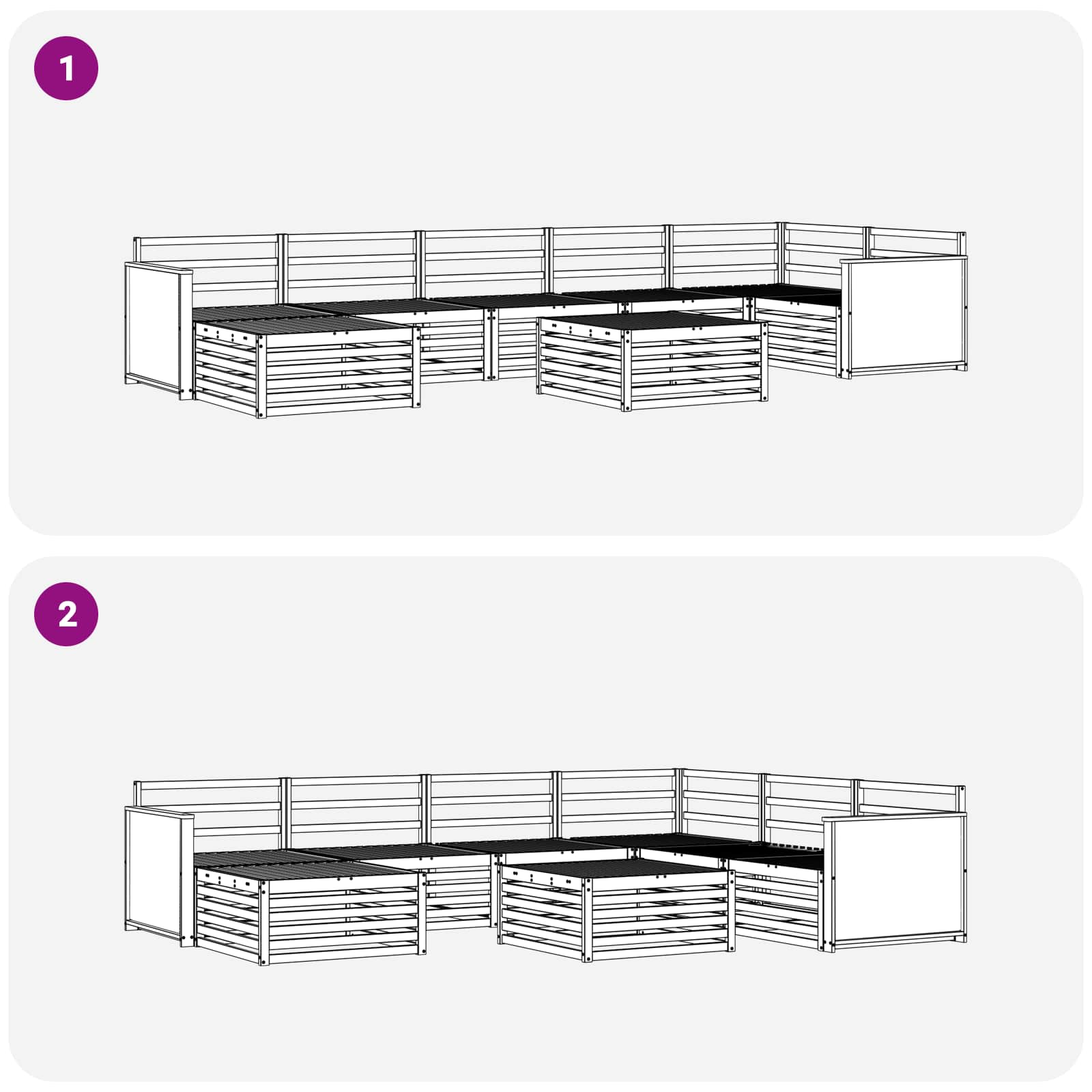 Set vanjskih sofa 8 pcs Prirodna