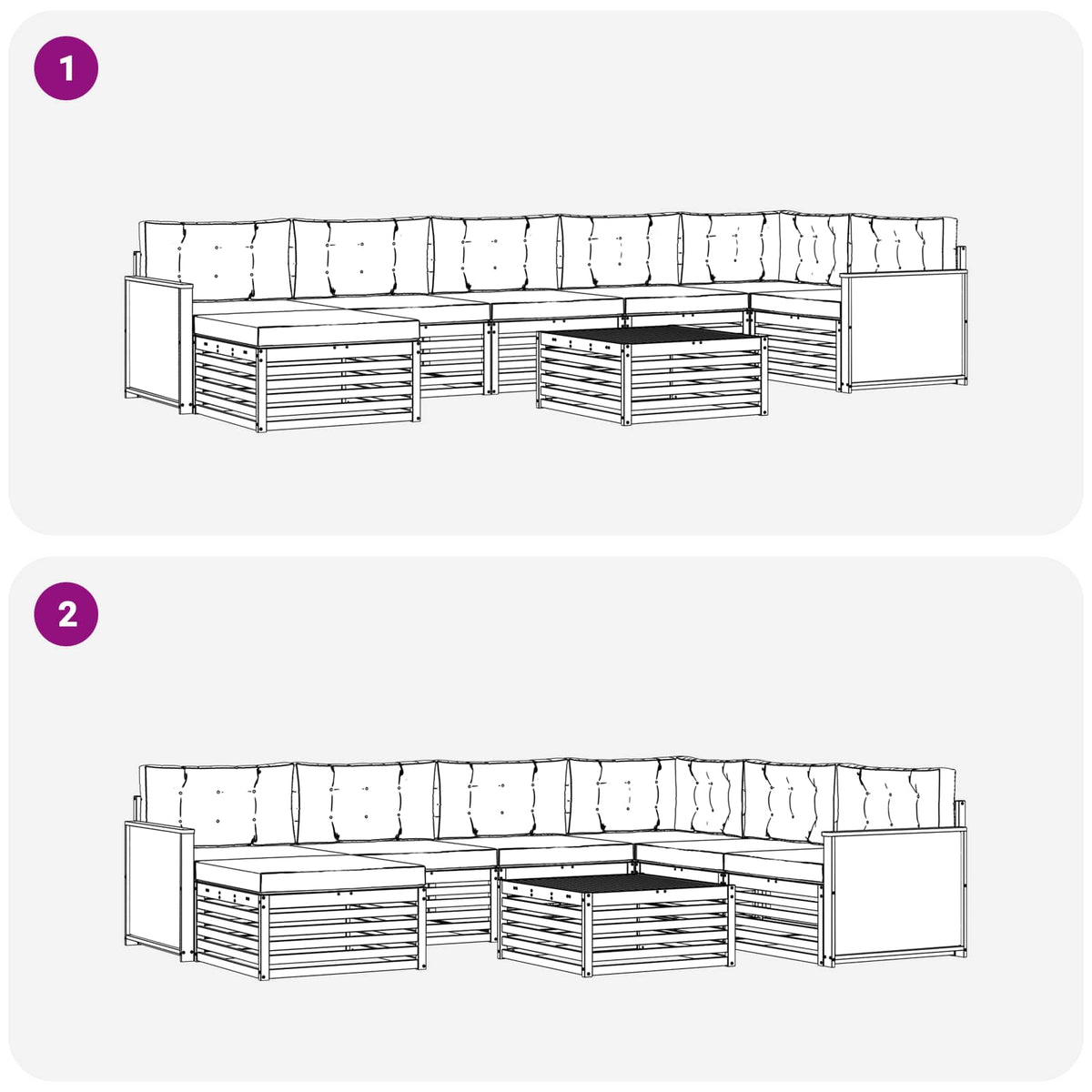 Set vanjskih sofa 8 pcs Prirodna i bež