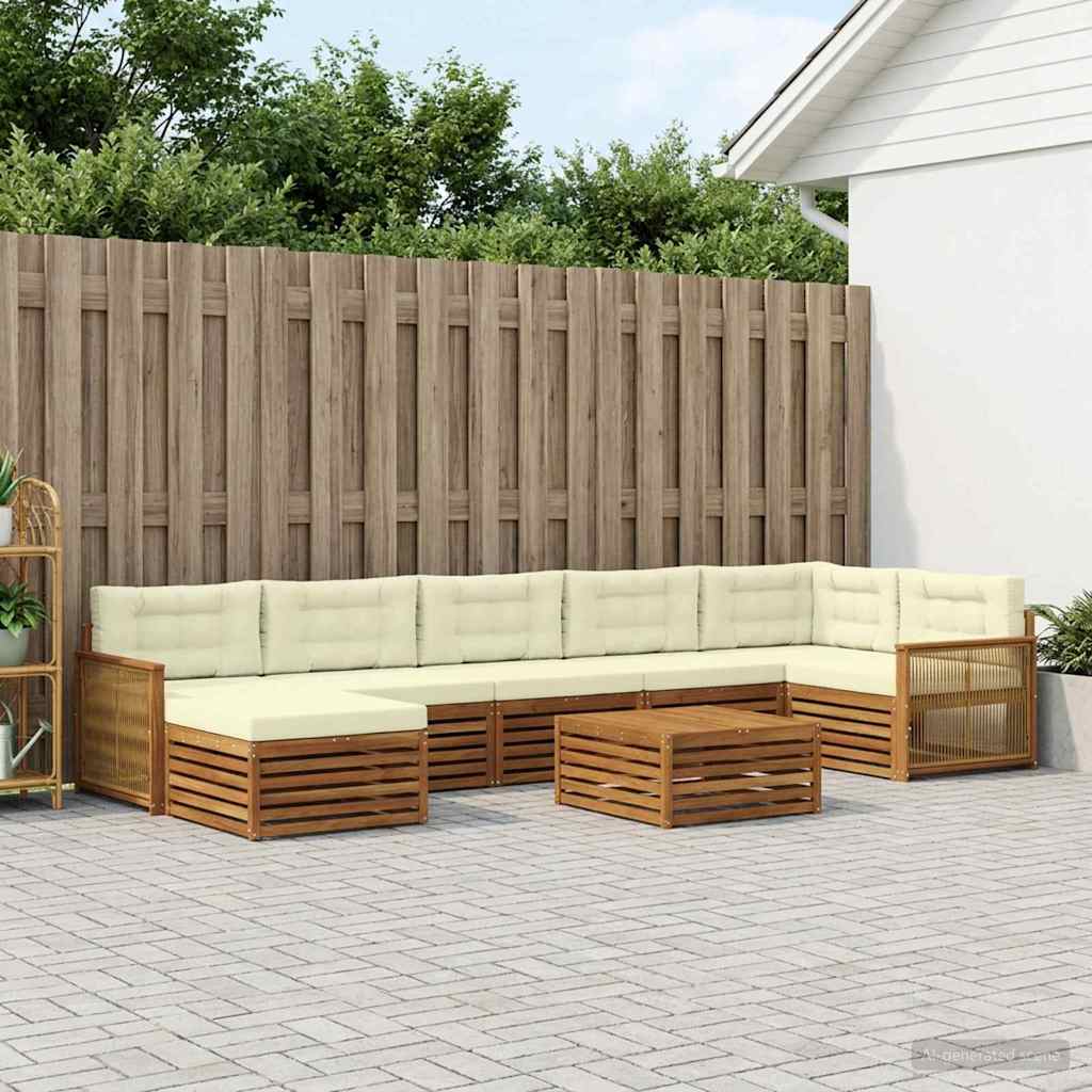 Set vanjskih sofa 8 kom. Prirodna i krem