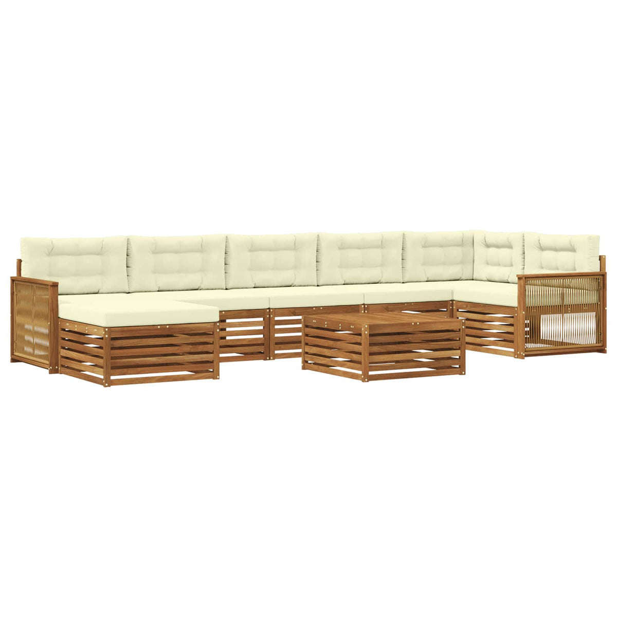 Set vanjskih sofa 8 kom. Prirodna i krem