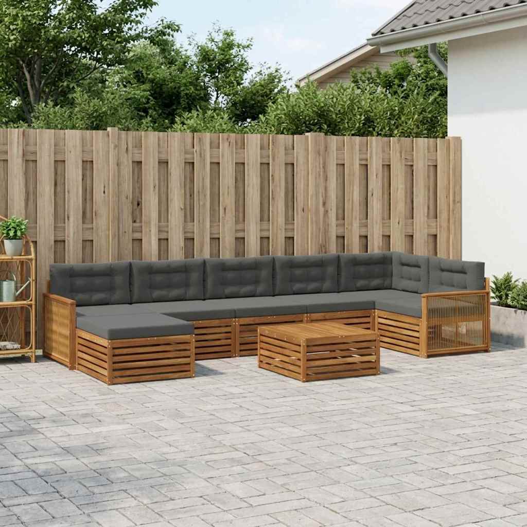 Set vanjskih sofa 8 pcs Prirodna i antracit