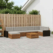 Set vanjskih sofa 8 kom. Prirodna i svjetlosiva