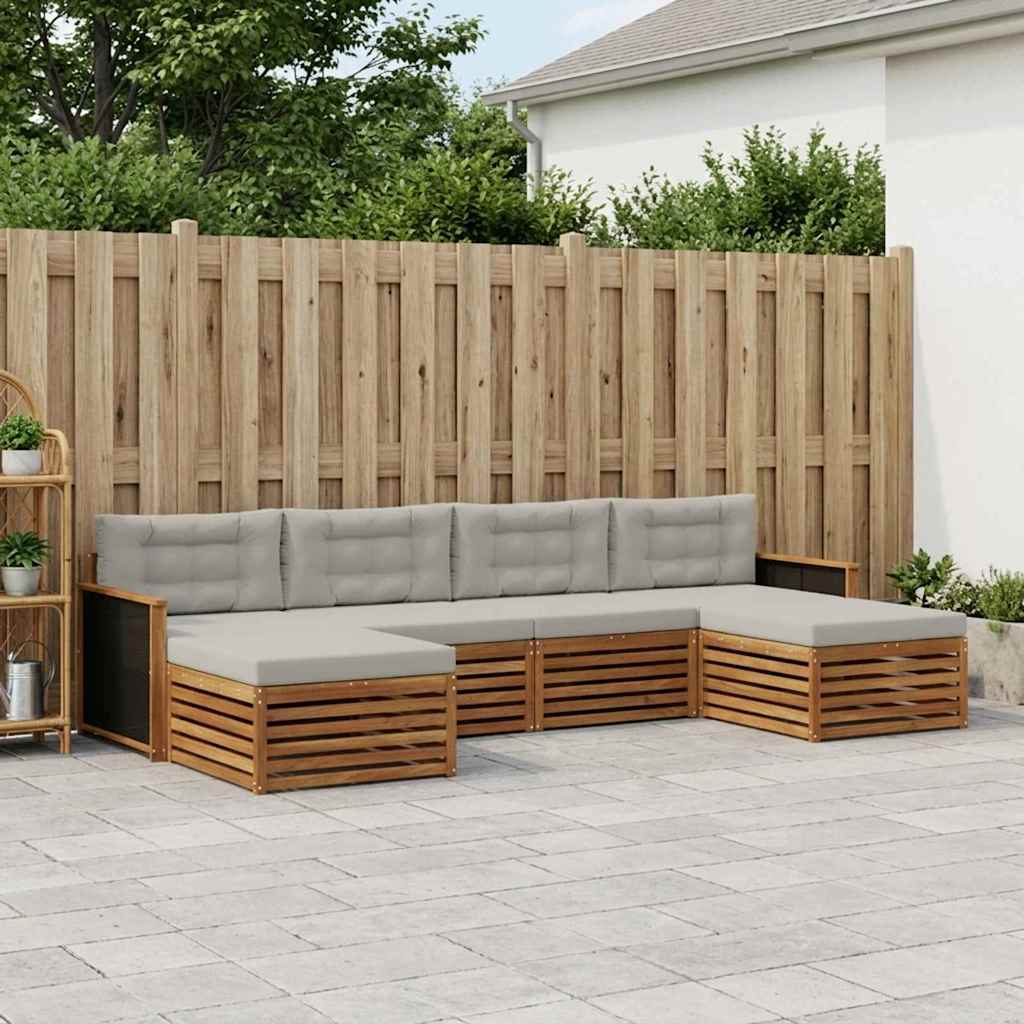 Setovi sofa s jastukom 6 pcs Čvrsto drvo akacije