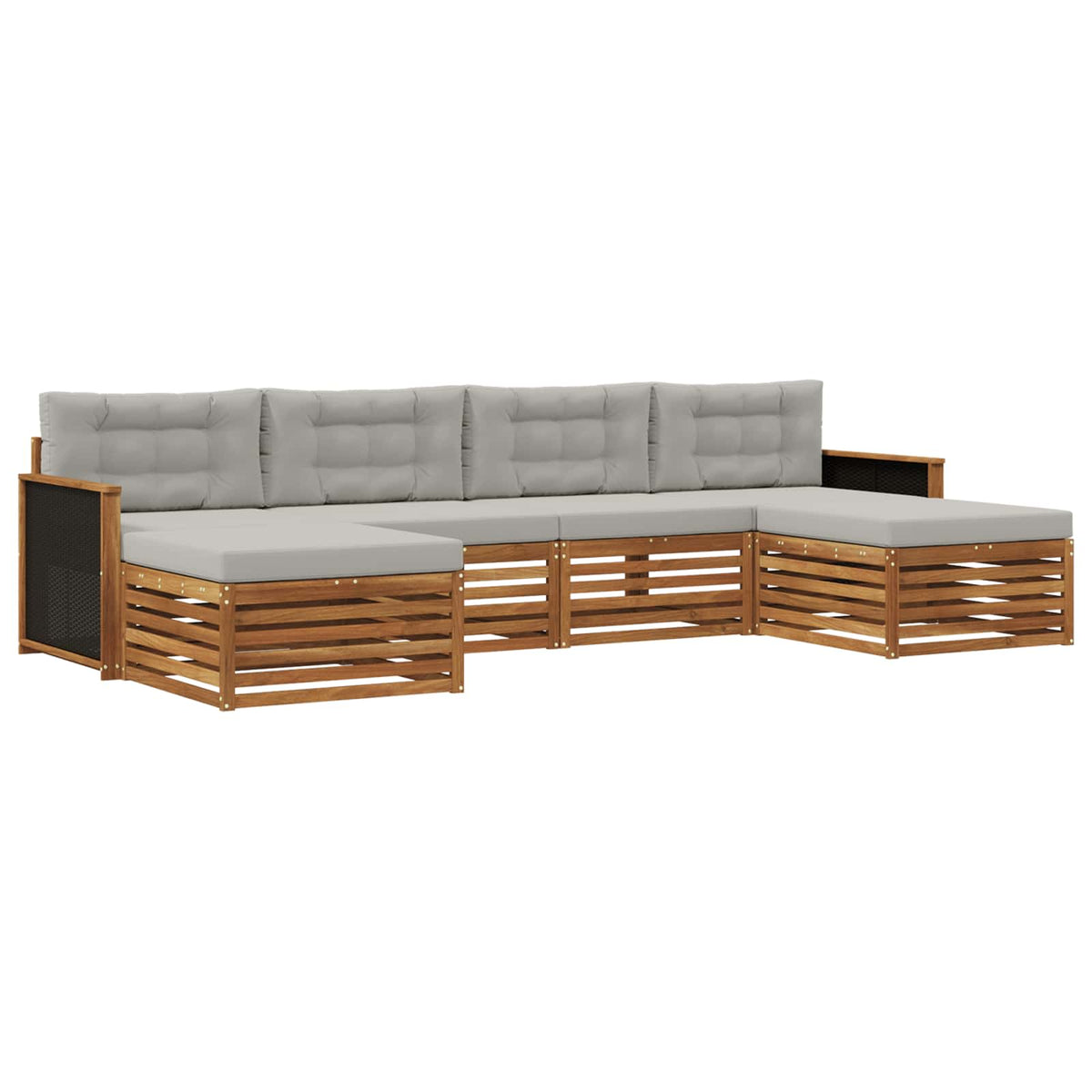 Setovi sofa s jastukom 6 pcs Čvrsto drvo akacije