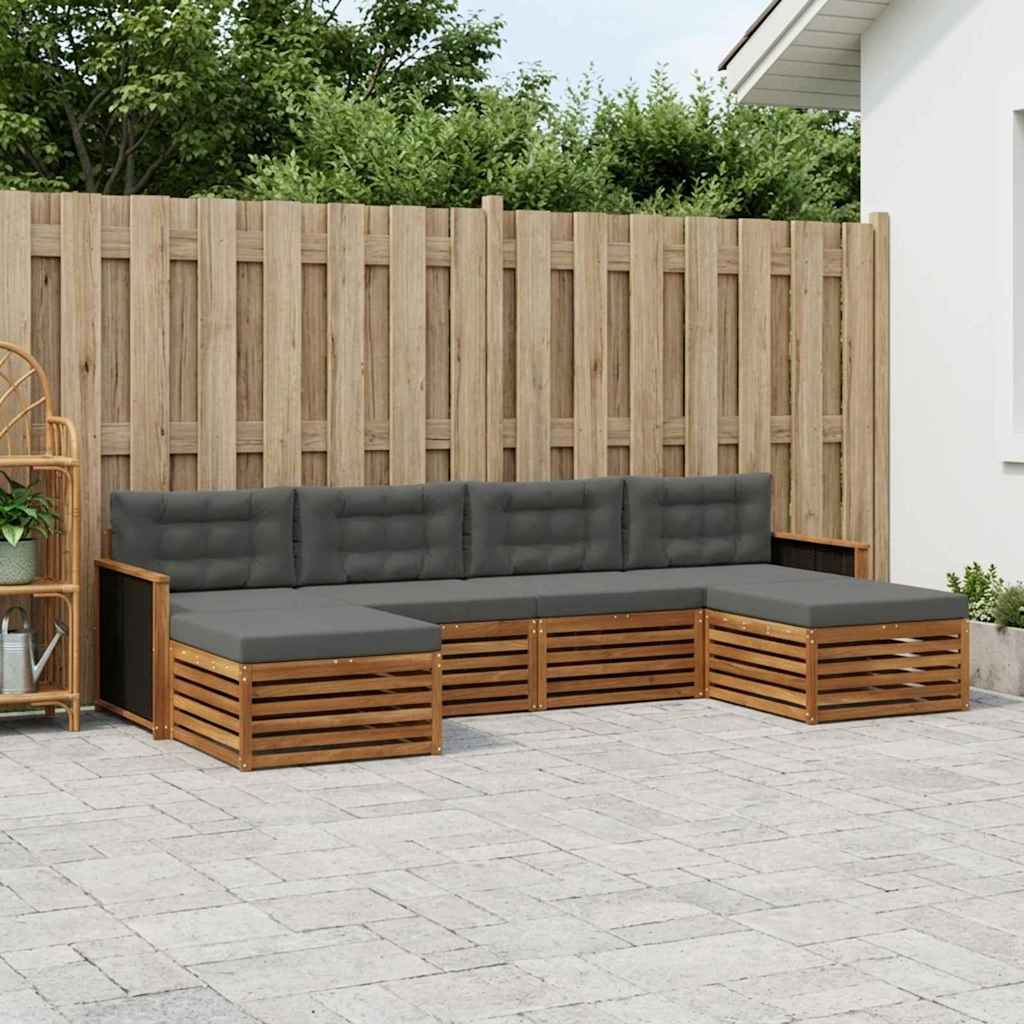 Setovi sofa s jastukom 6 pcs Čvrsto drvo akacije