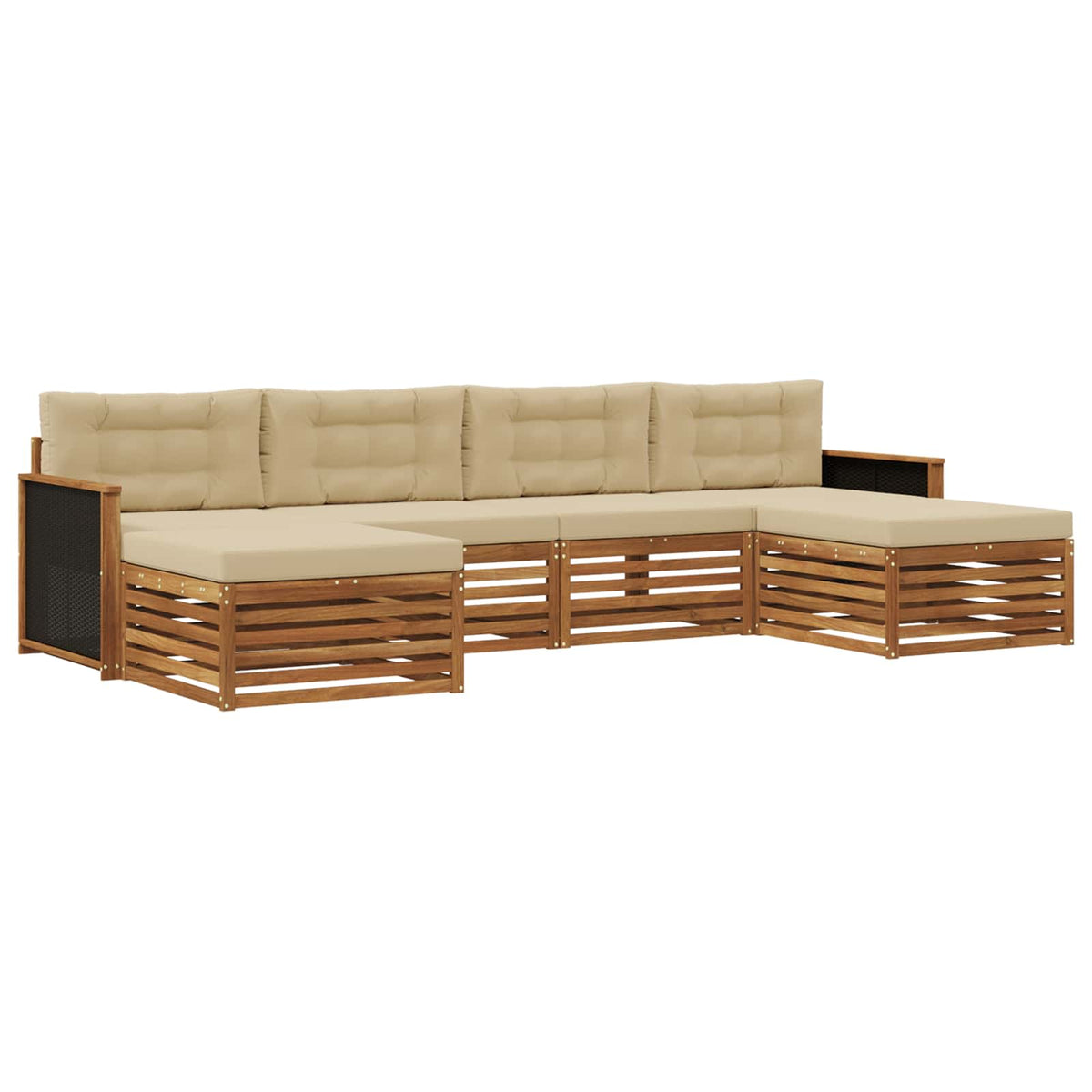 Setovi sofa s jastukom 6 pcs Čvrsto drvo akacije