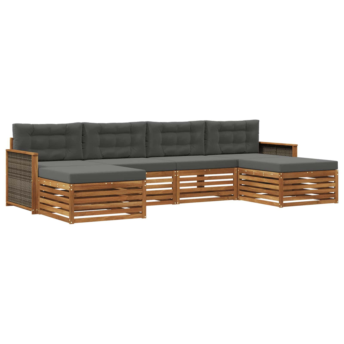 Set vanjskih sofa 6 kom. Čvrsto drvo akacije