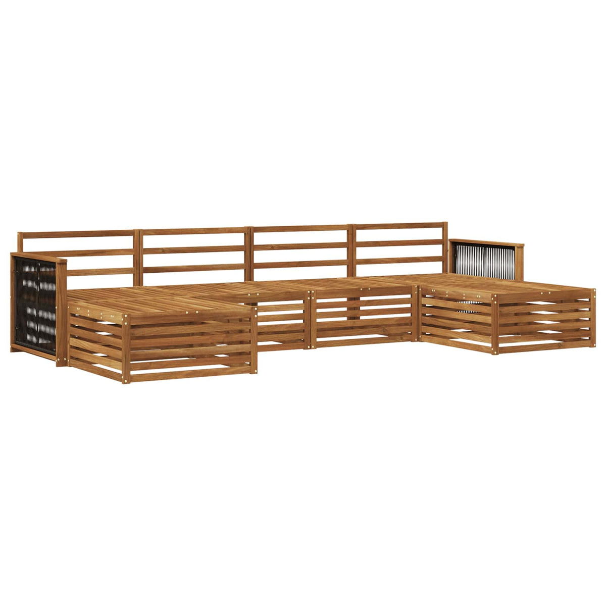 Set vanjskih sofa 6 kom. Čvrsto drvo akacije