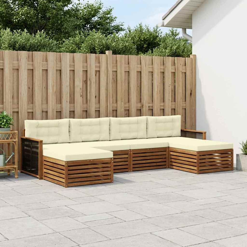 Set vanjskih sofa 6 kom. Čvrsto drvo akacije