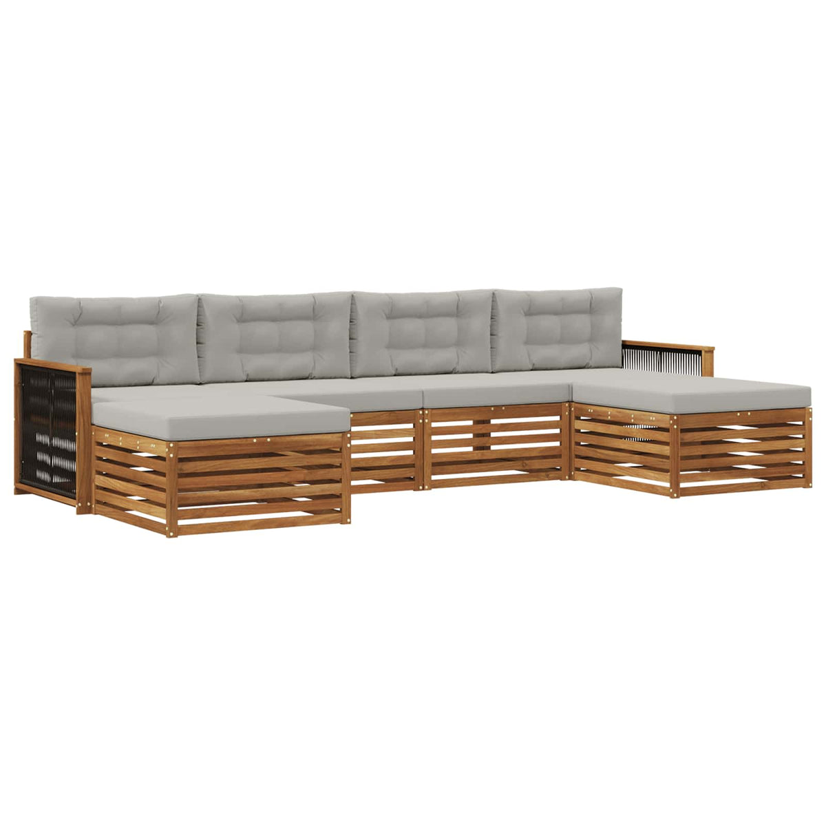Set vanjskih sofa 6 kom. Čvrsto drvo akacije