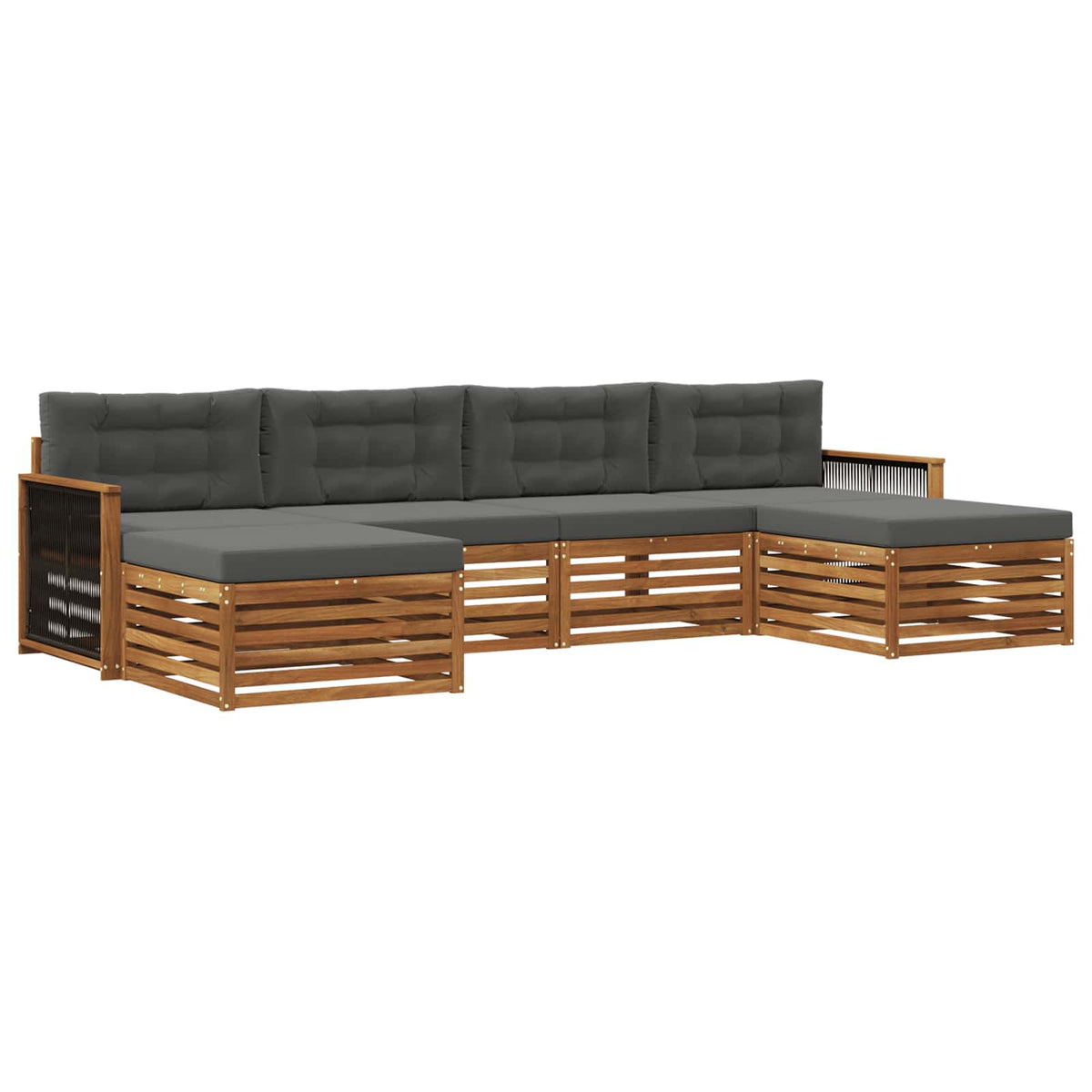 Set vanjskih sofa 6 kom. Čvrsto drvo akacije