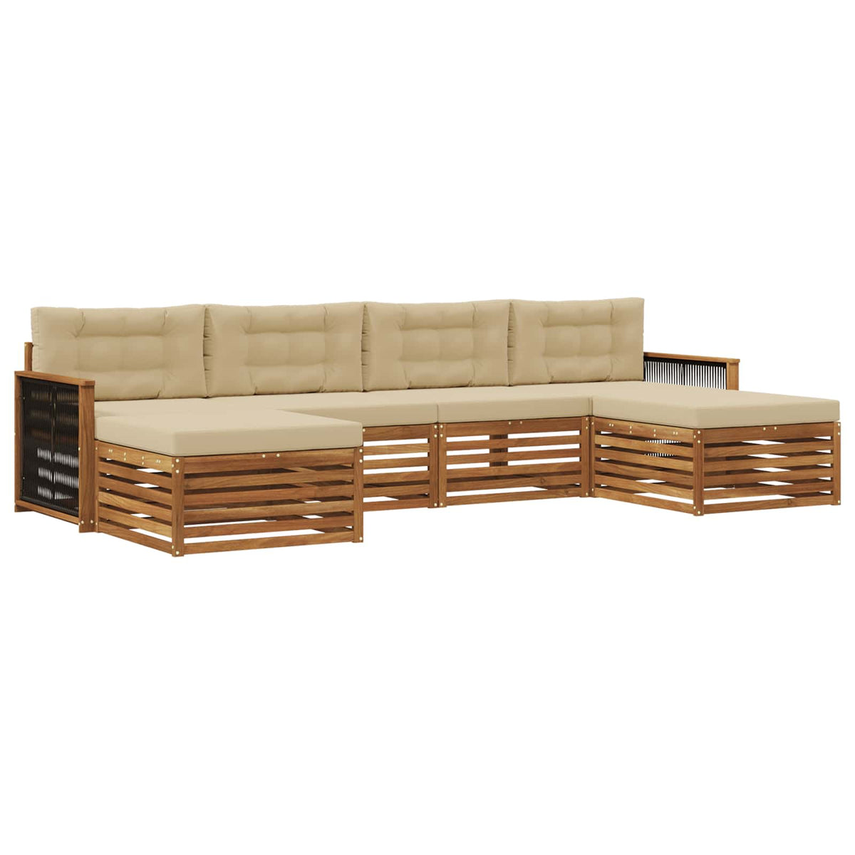 Set vanjskih sofa 6 kom. Čvrsto drvo akacije