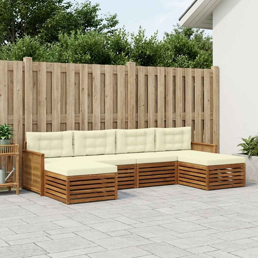 Set vanjskih sofa 6 kom. Čvrsto drvo akacije
