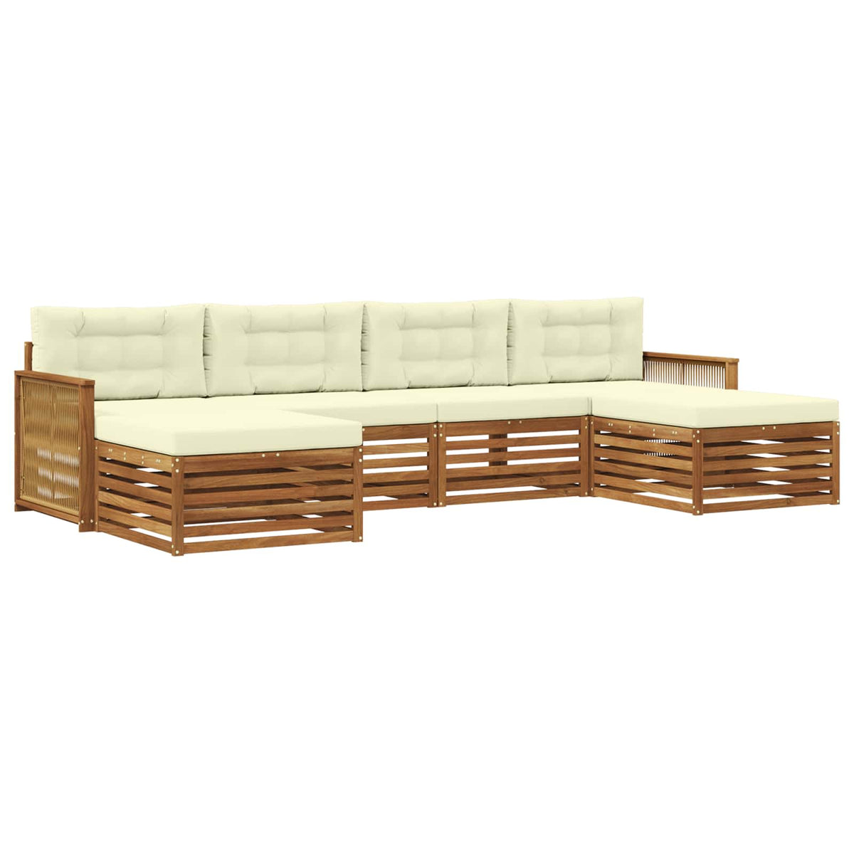 Set vanjskih sofa 6 kom. Čvrsto drvo akacije