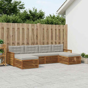 Set vanjskih sofa 6 kom. Čvrsto drvo akacije