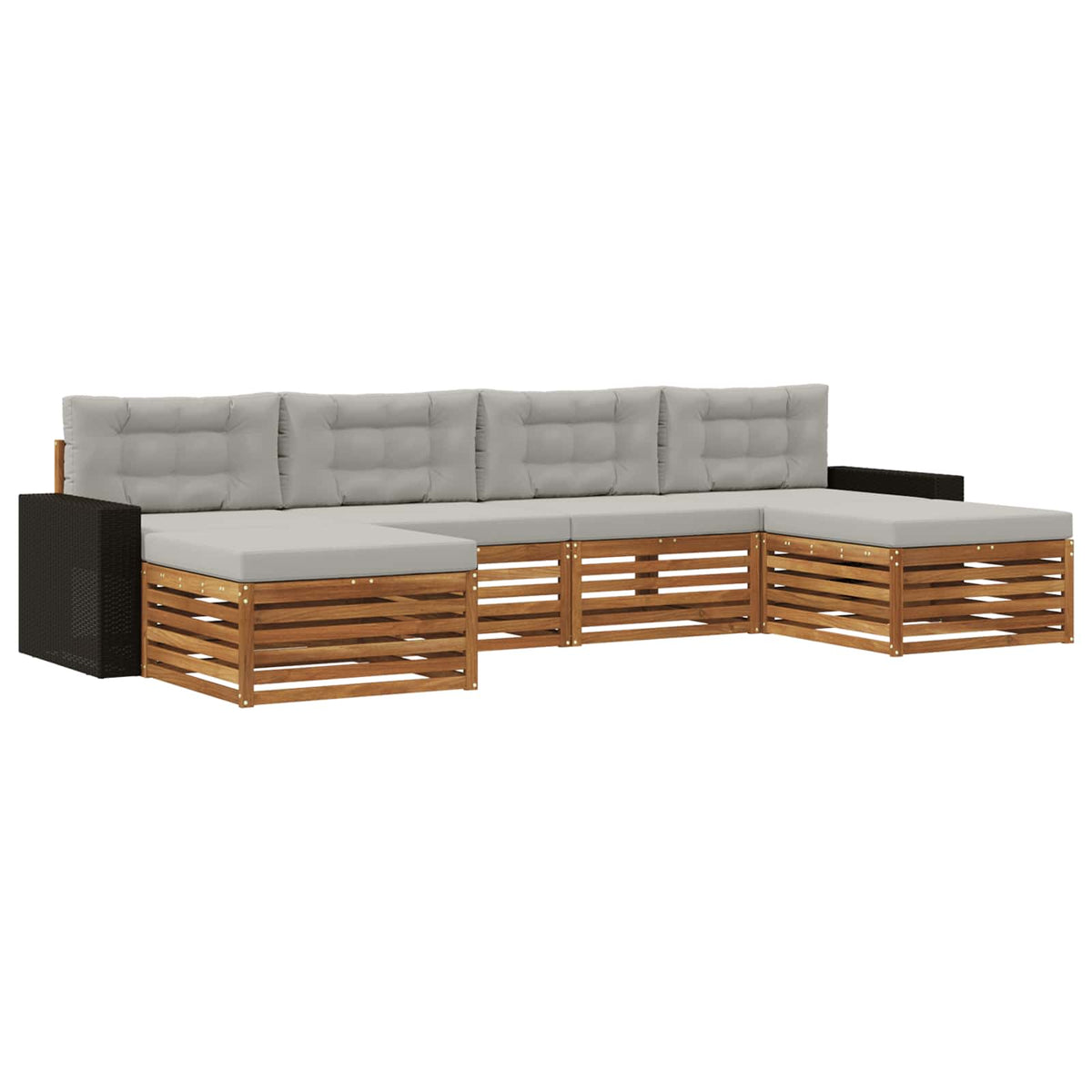 Set vanjskih sofa 6 kom. Čvrsto drvo akacije