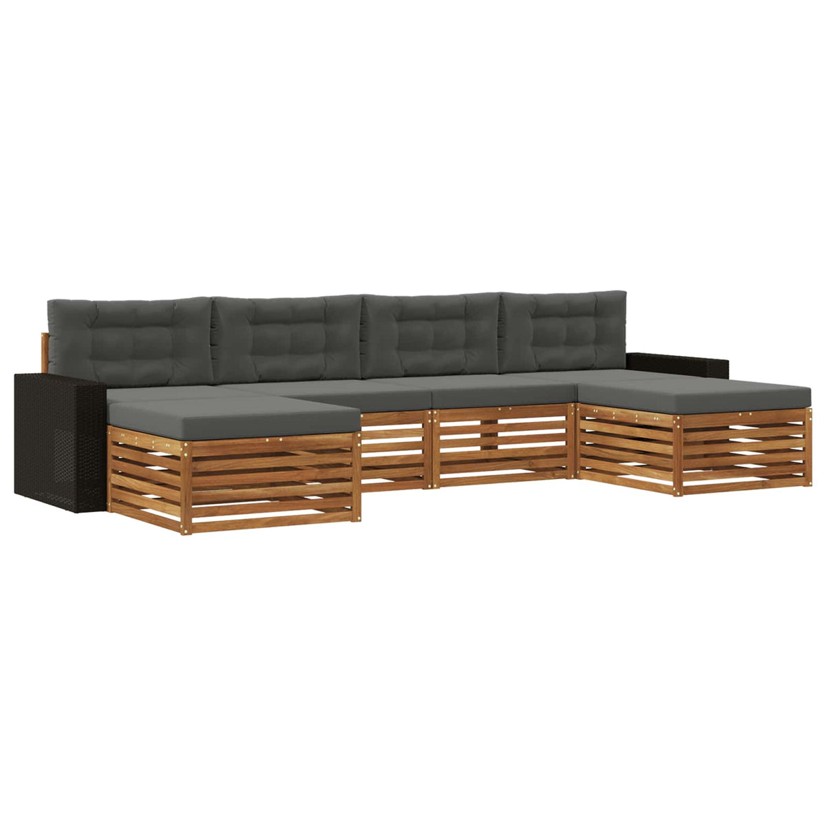 Set vanjskih sofa 6 kom. Čvrsto drvo akacije