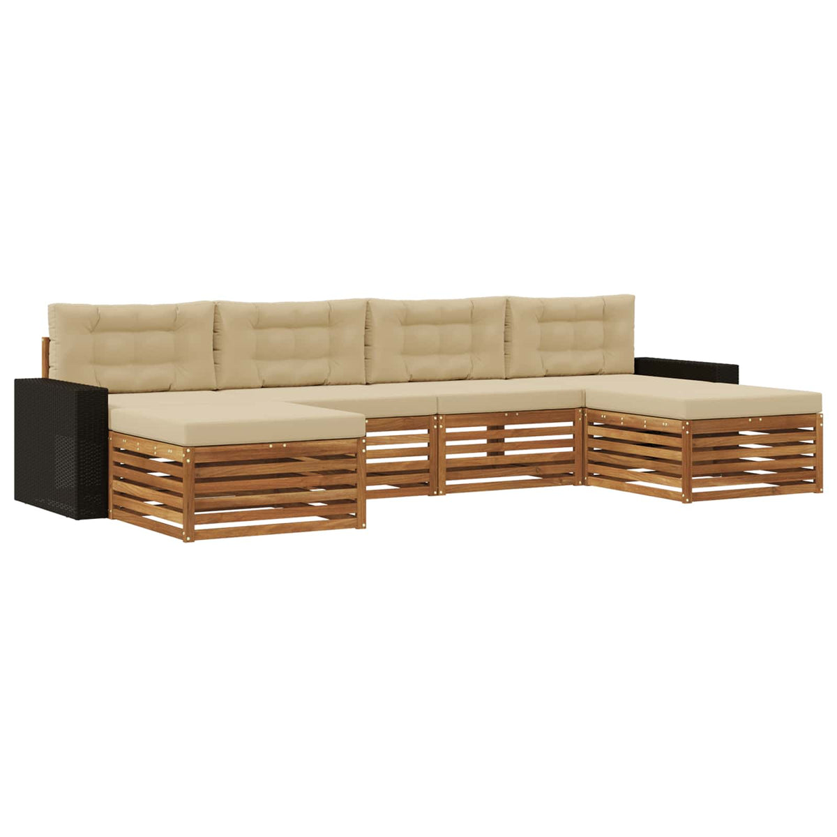 Set vanjskih sofa 6 kom. Čvrsto drvo akacije