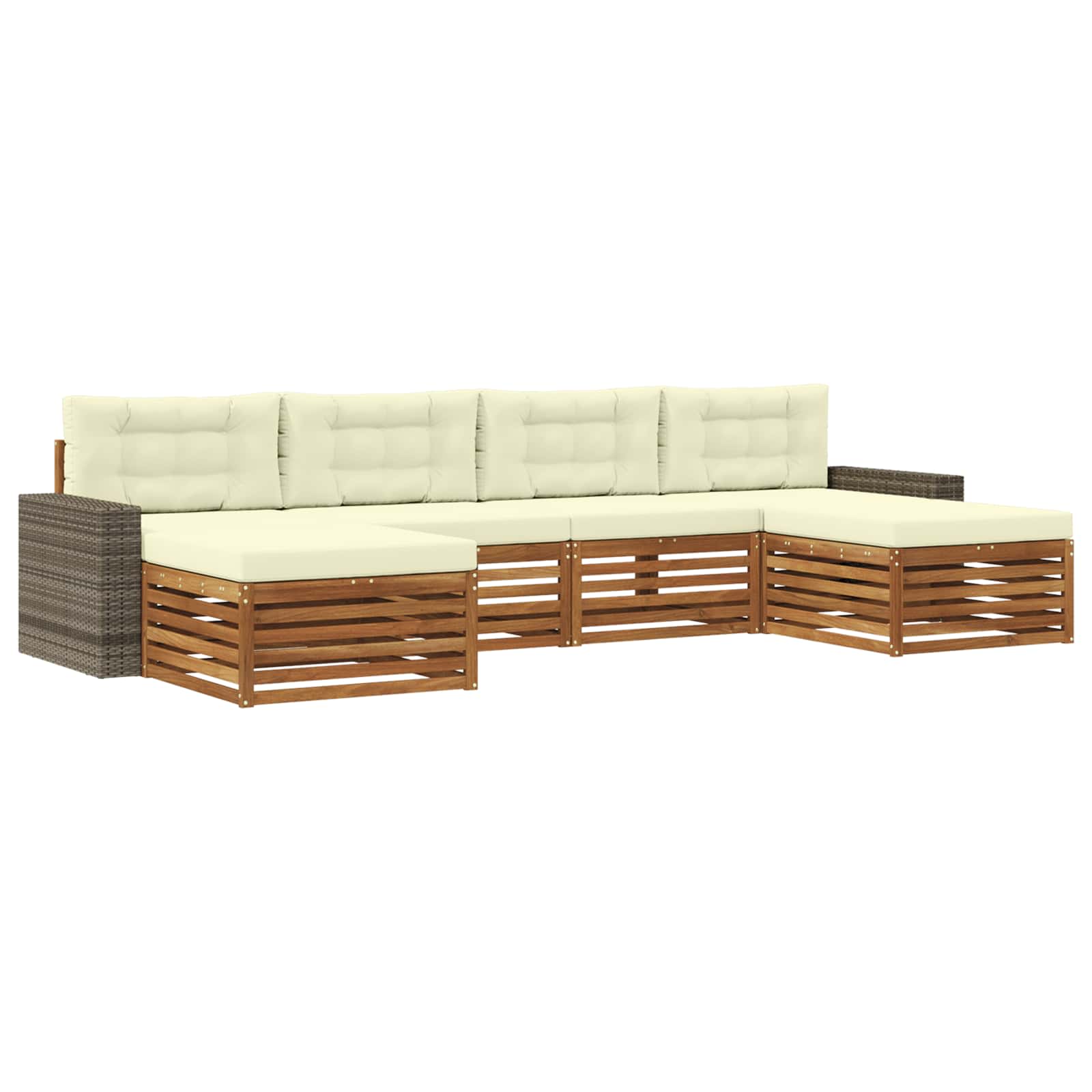 Set vanjskih sofa 6 kom. Čvrsto drvo akacije
