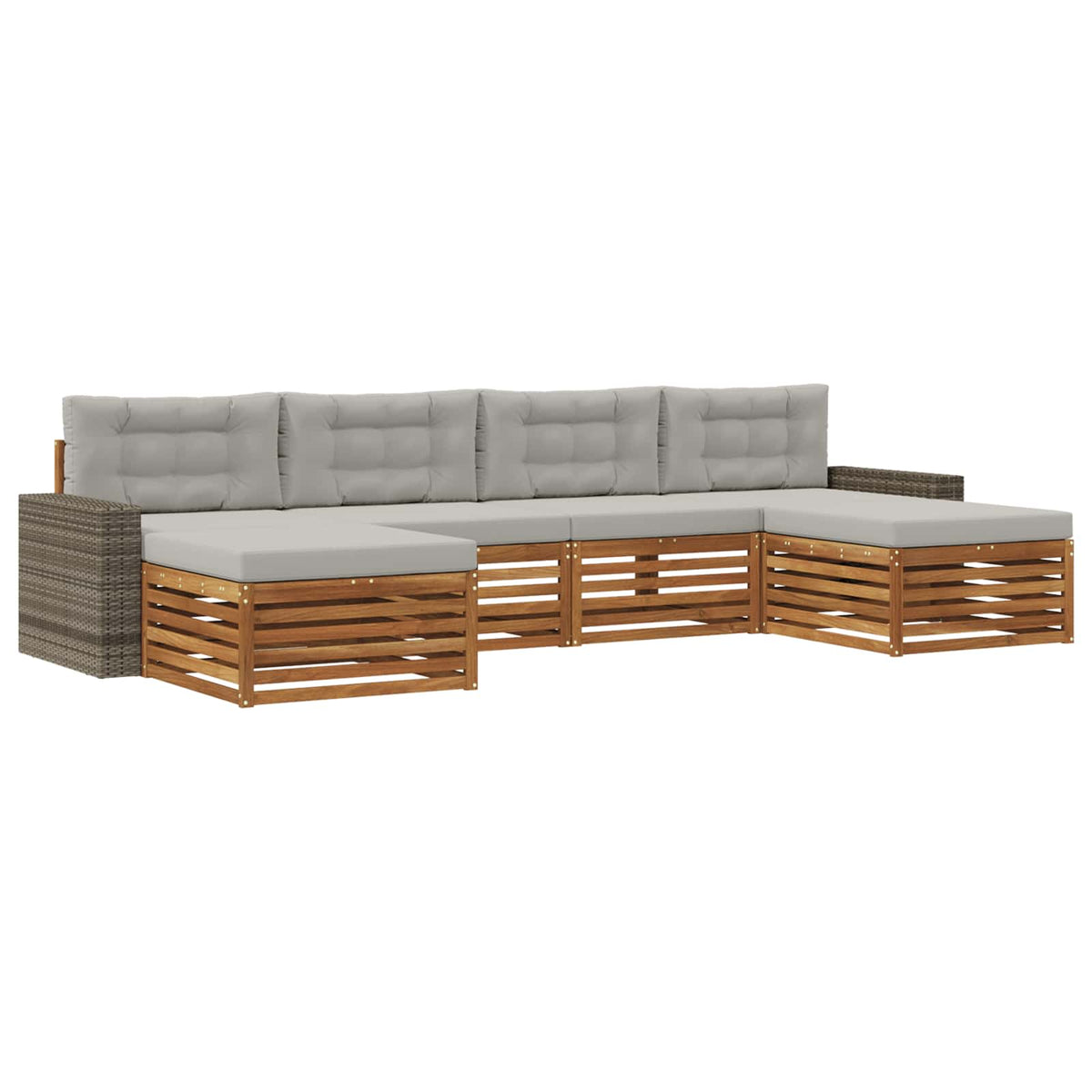 Set vanjskih sofa 6 kom. Čvrsto drvo akacije