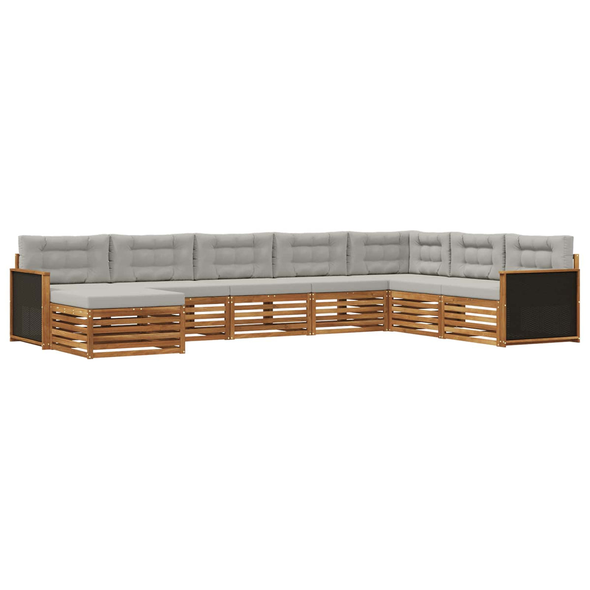 Set vanjskih sofa 8 kom. Prirodna i svjetlosiva