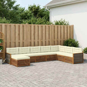 Set vanjskih sofa 8 kom. Prirodna i krem Čvrsto drvo akacije