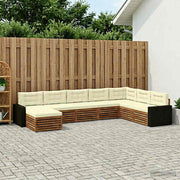 Set vanjskih sofa 8 kom. Prirodna i krem Čvrsto drvo akacije