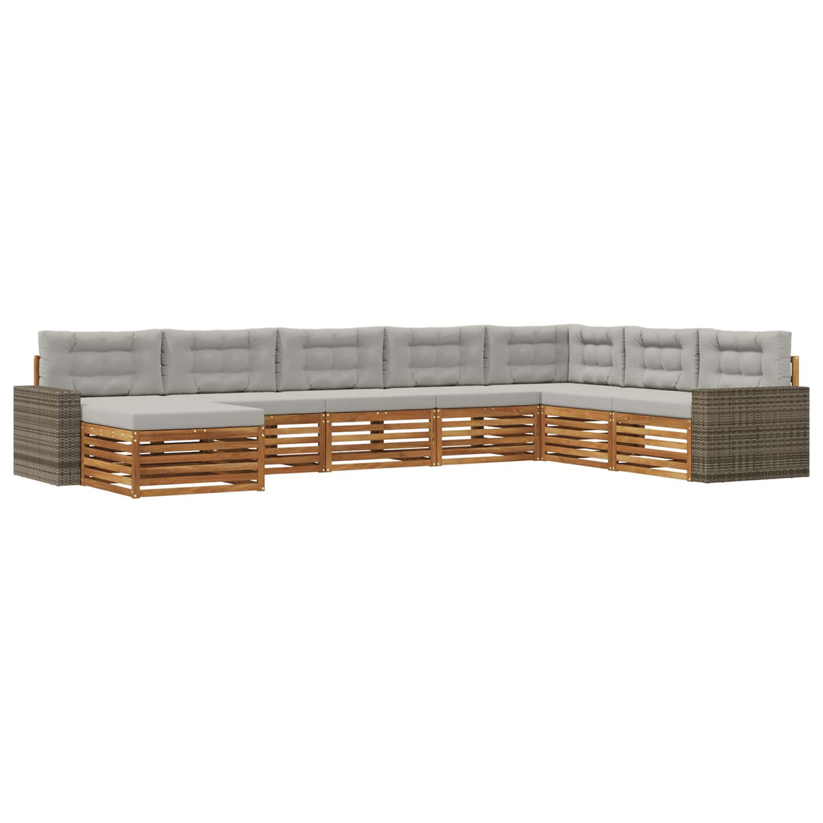 Set vanjskih sofa 8 kom. Prirodna i svjetlosiva