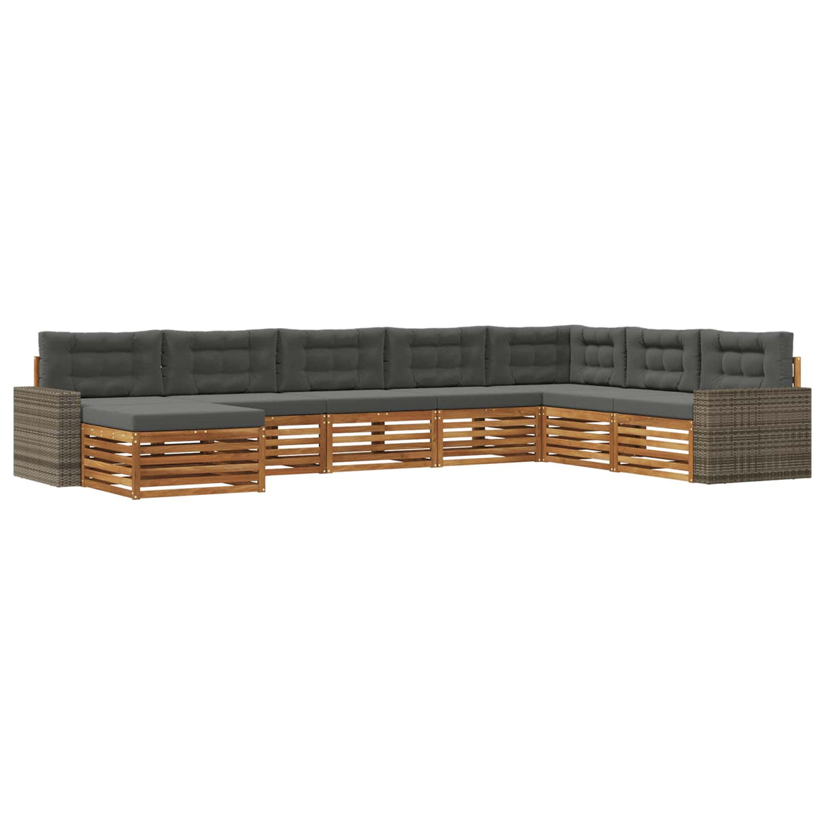 Set vanjskih sofa 8 kom. Prirodna i antracit