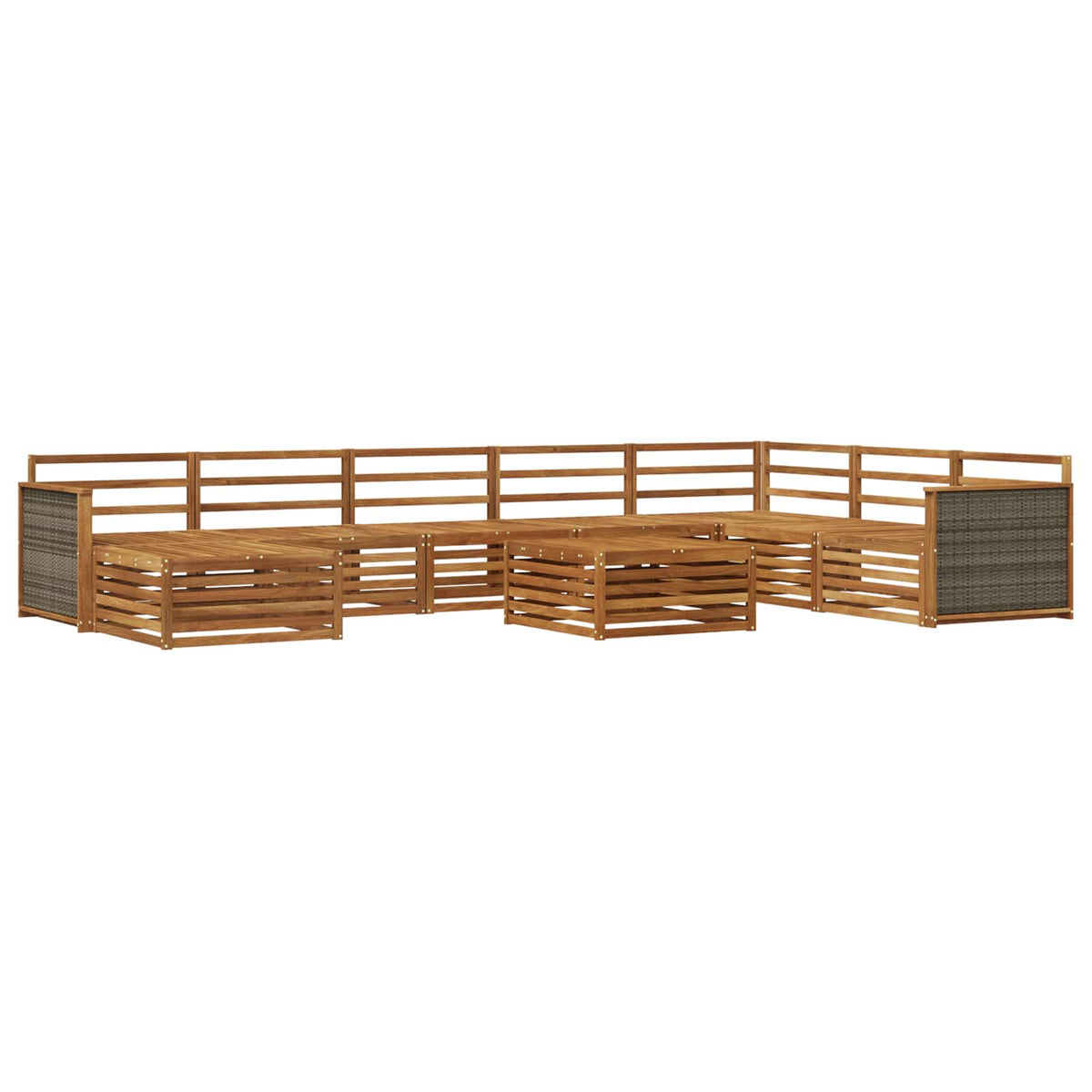 Set vanjskih sofa 9 kom. Prirodna Čvrsto drvo akacije