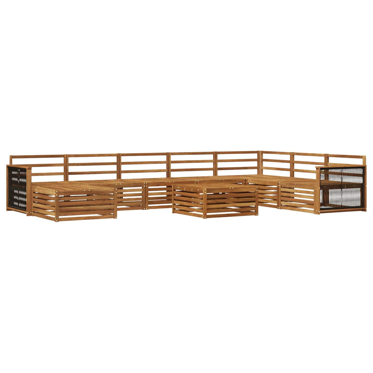 Set vanjskih sofa 9 kom. Prirodna Čvrsto drvo akacije