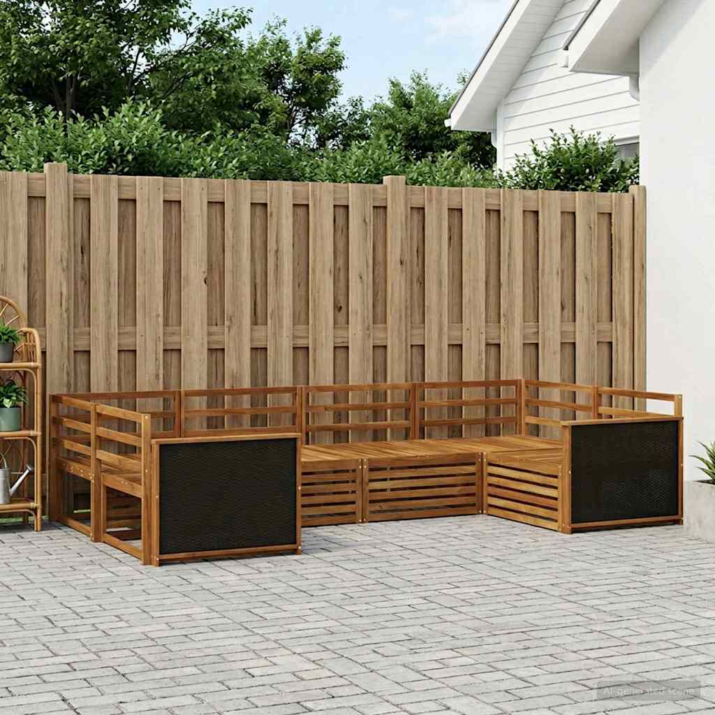 Set vanjskih sofa 6 kom. Prirodna Čvrsto drvo akacije