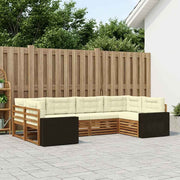 Set vanjskih sofa 6 kom. Prirodna i krem Čvrsto drvo akacije