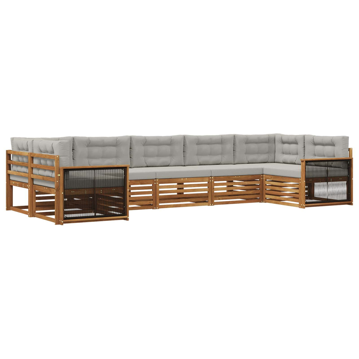 Set vanjskih sofa 7 kom. Prirodna i svjetlosiva