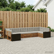 Set vanjskih sofa 7 kom. Prirodna i svjetlosiva