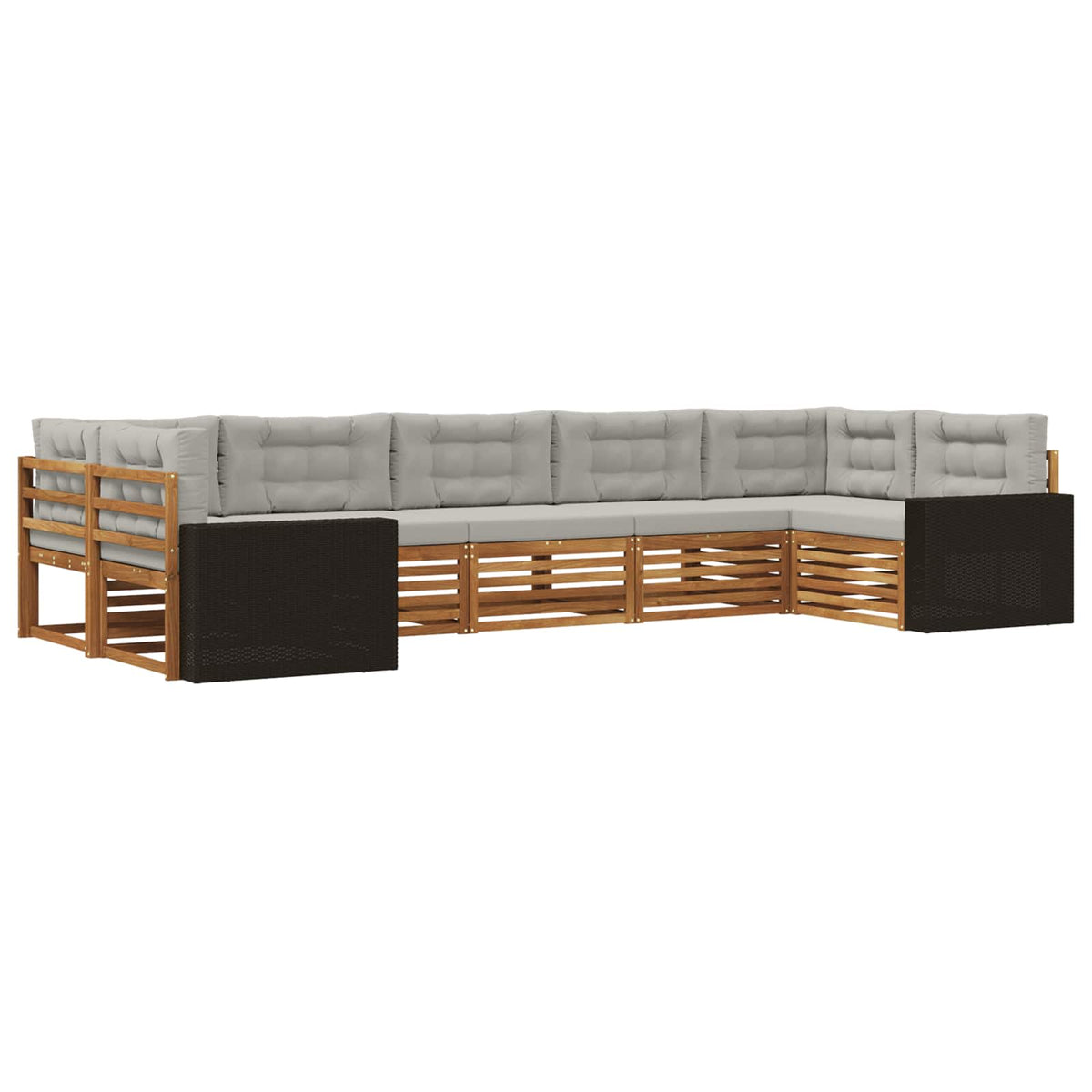Set vanjskih sofa 7 kom. Prirodna i svjetlosiva
